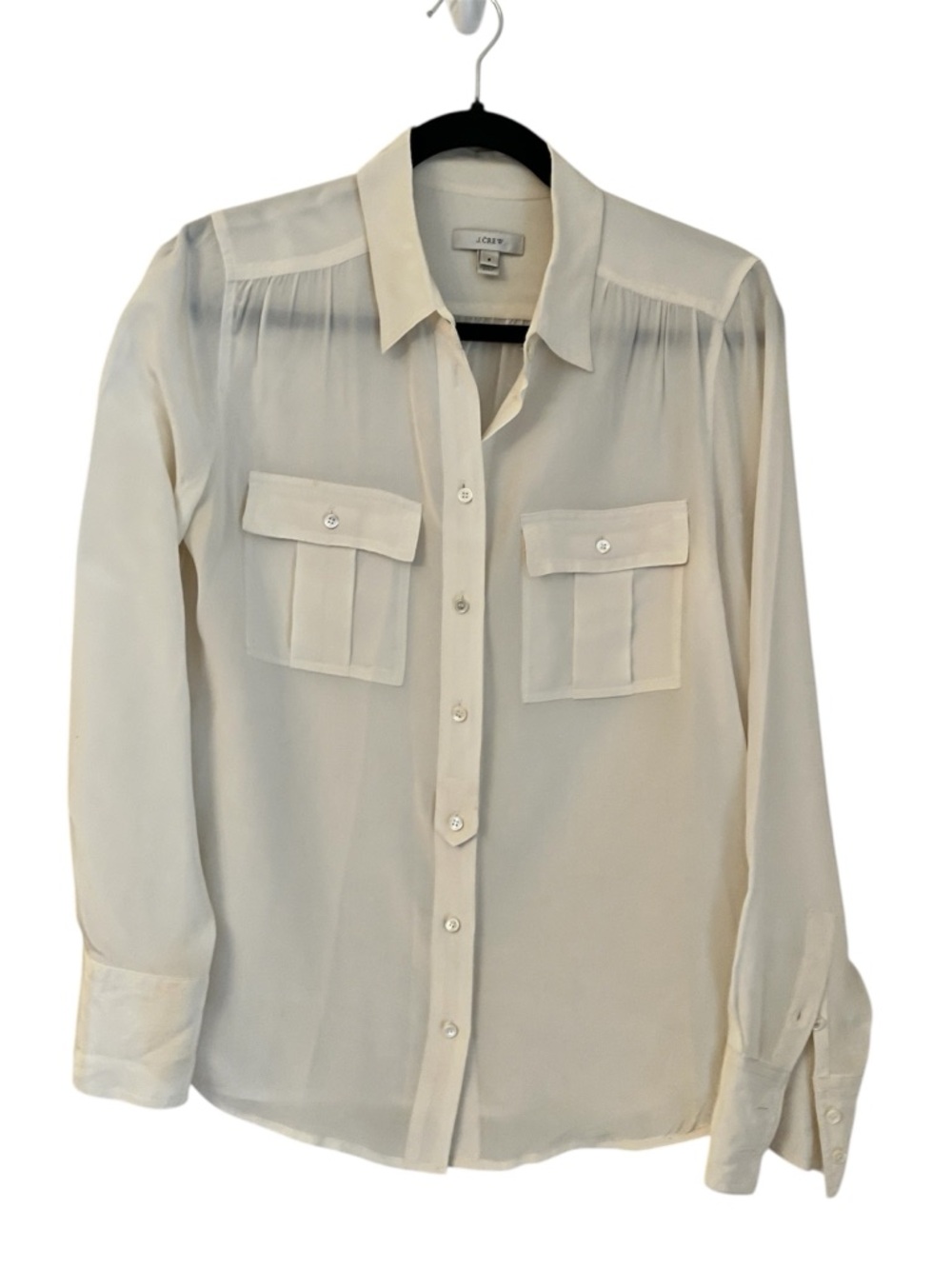 J.Crew 100% Silk Button Down Blouse Size 6